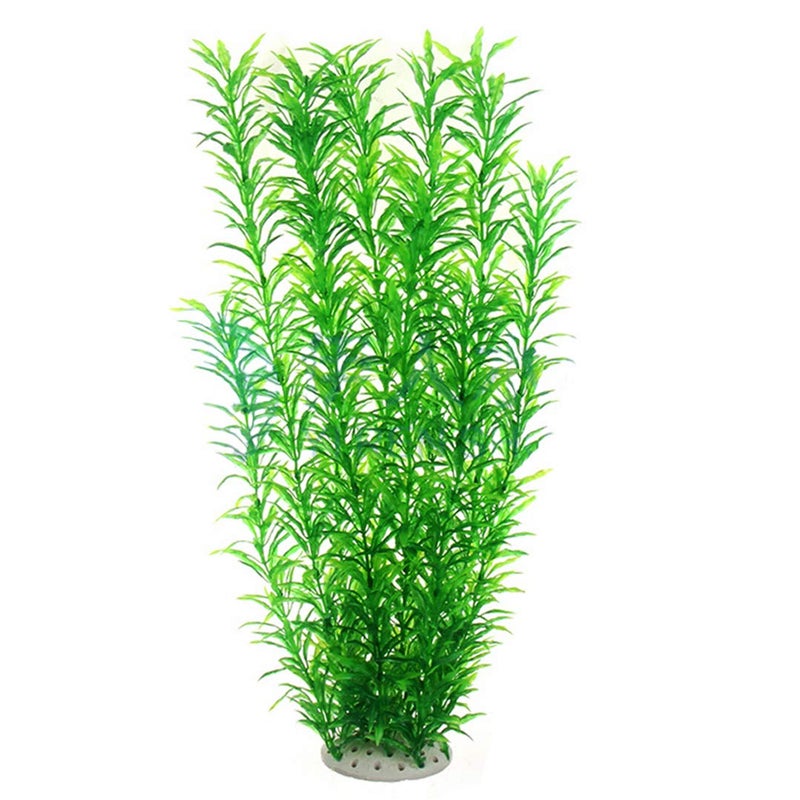 Norgail Large Aquarium Plants Artificial Plastic Fish Tank Plants Decoration Ornaments Safe for All Fish 21 Inches Tall (Green 1pcs) - Image 1